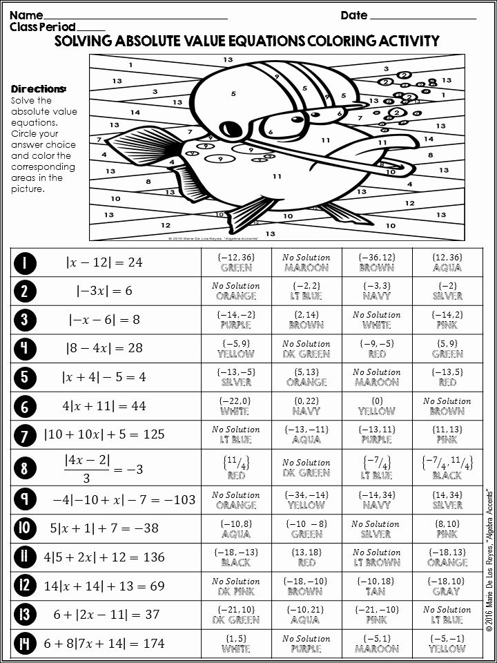 30 Absolute Value Equations Worksheet Algebra 2