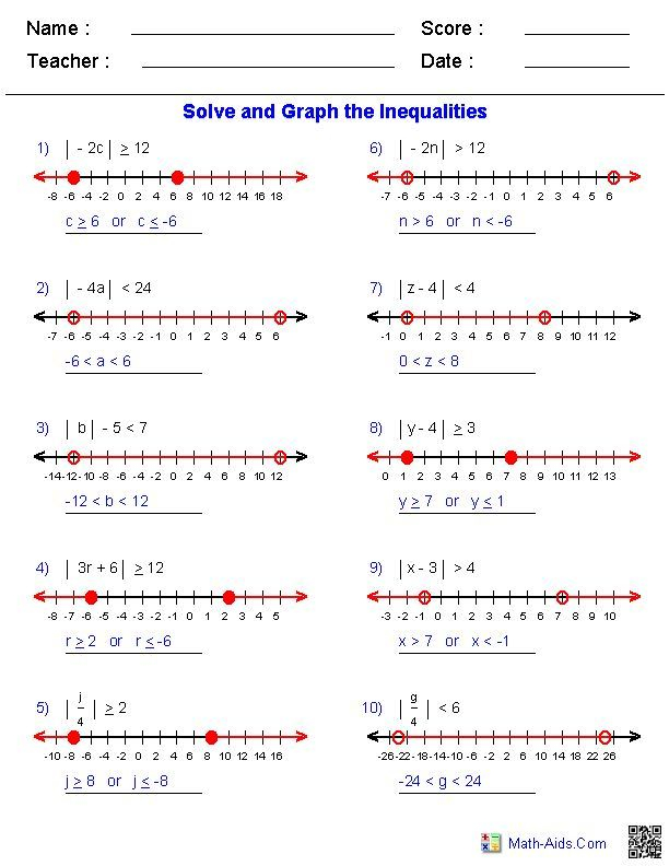 30 Absolute Value Equations Worksheet Algebra 2