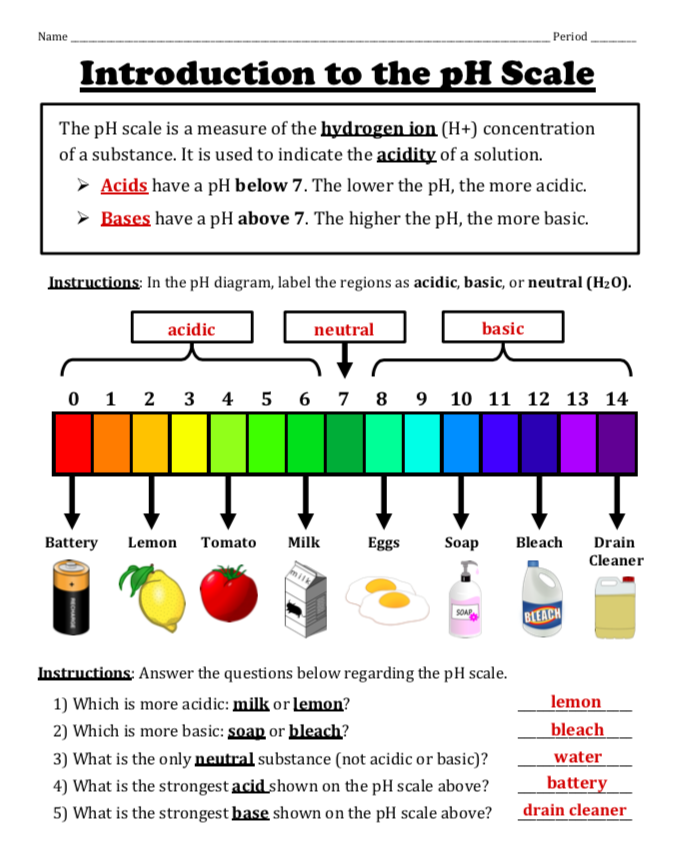 30 Acid Base Worksheet Answer Key