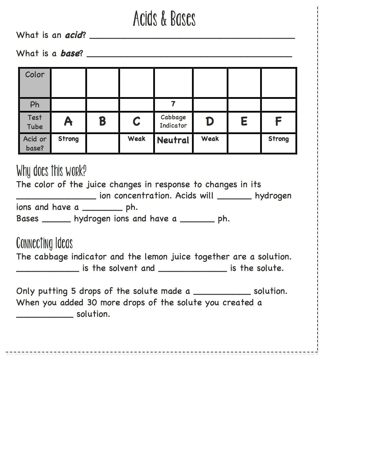 30 Acid Base Worksheet Answer Key