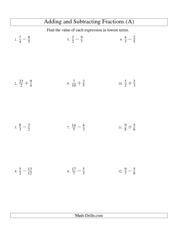 30 Adding And Subtracting Negative Fractions Worksheet