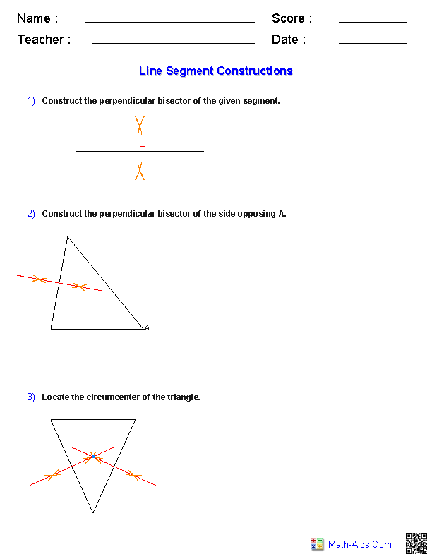 30 Angle Bisectors And Perpendicular Bisectors Worksheet