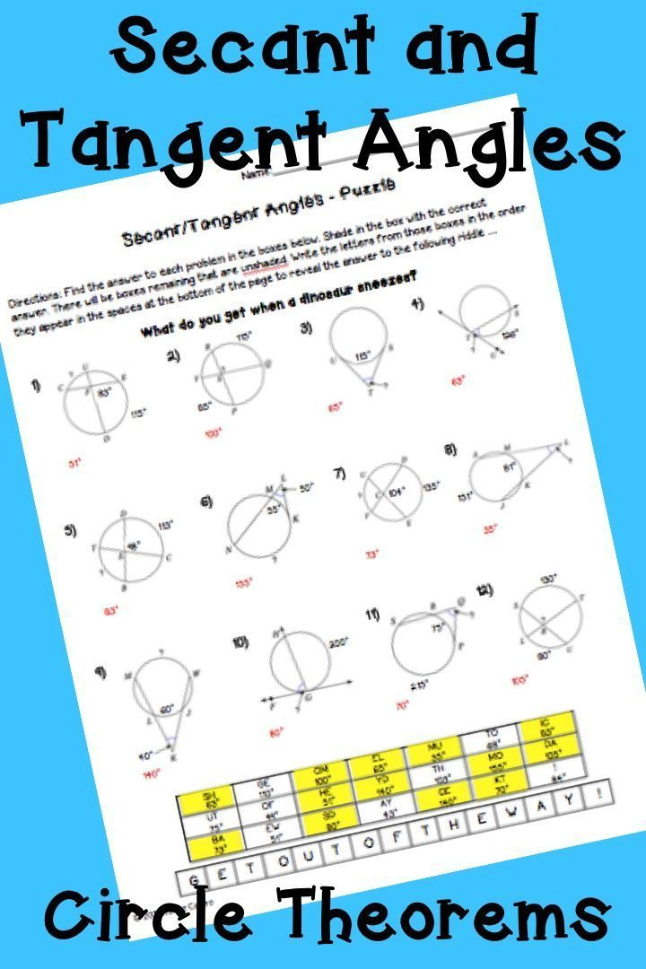 30 Chords Secants And Tangents Worksheet Answers