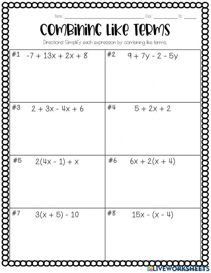 30 Combining Like Terms Solving Equations Worksheet