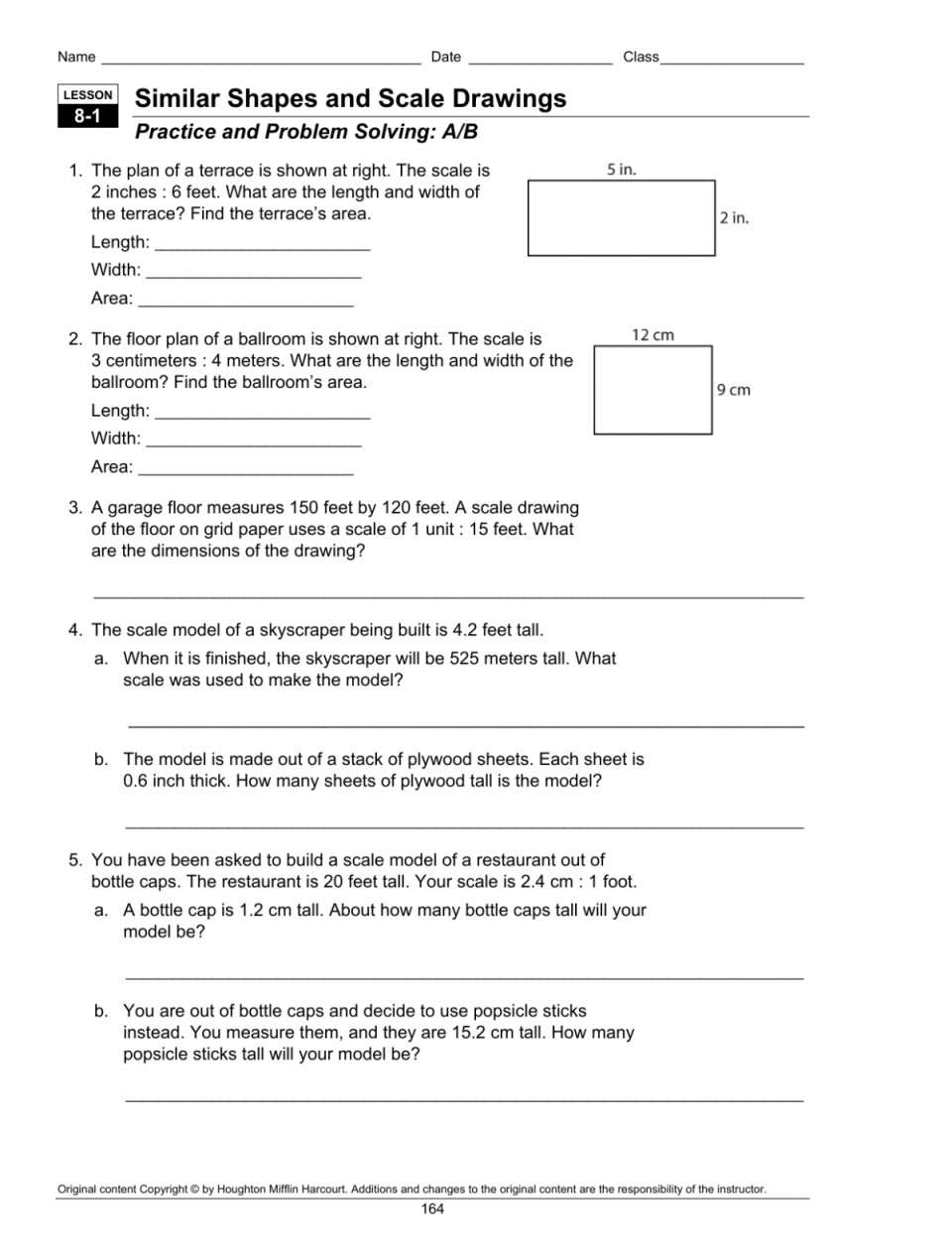 30 Scale Drawings Worksheet Pdf