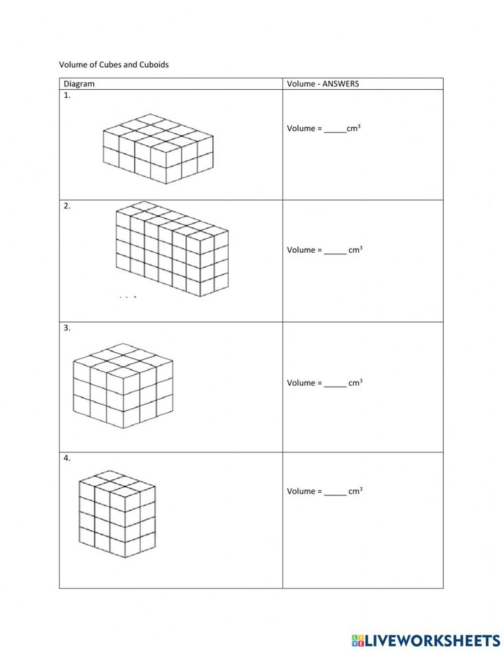 30 Volume With Unit Cubes Worksheet