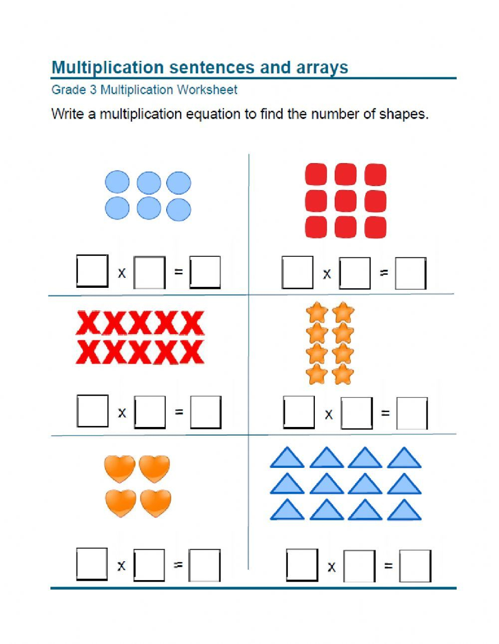 30 Multiplication Arrays Grade 2