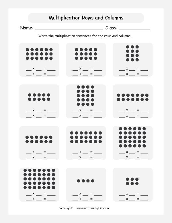 30 Multiplication Arrays Grade 2