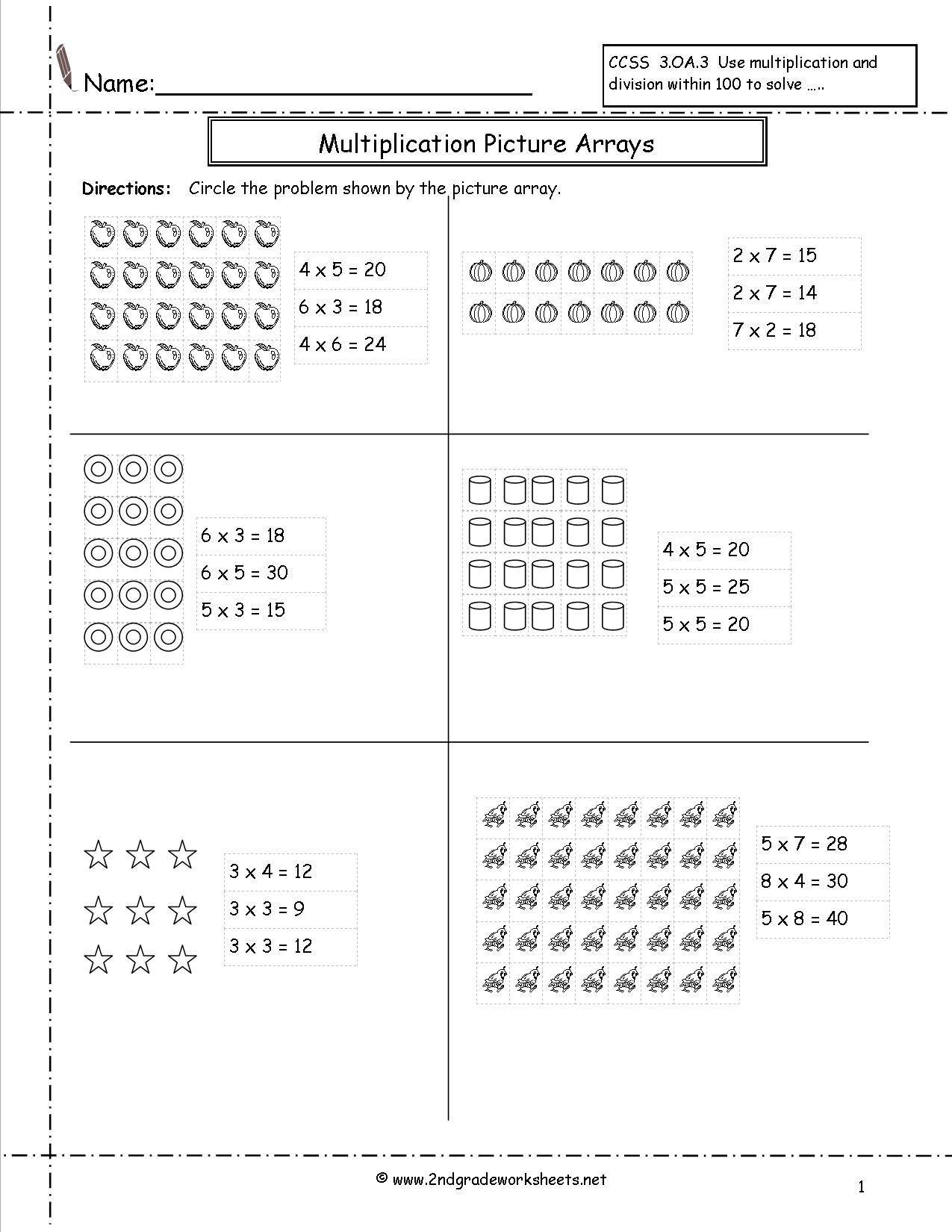 30 Multiplication Arrays Grade 2