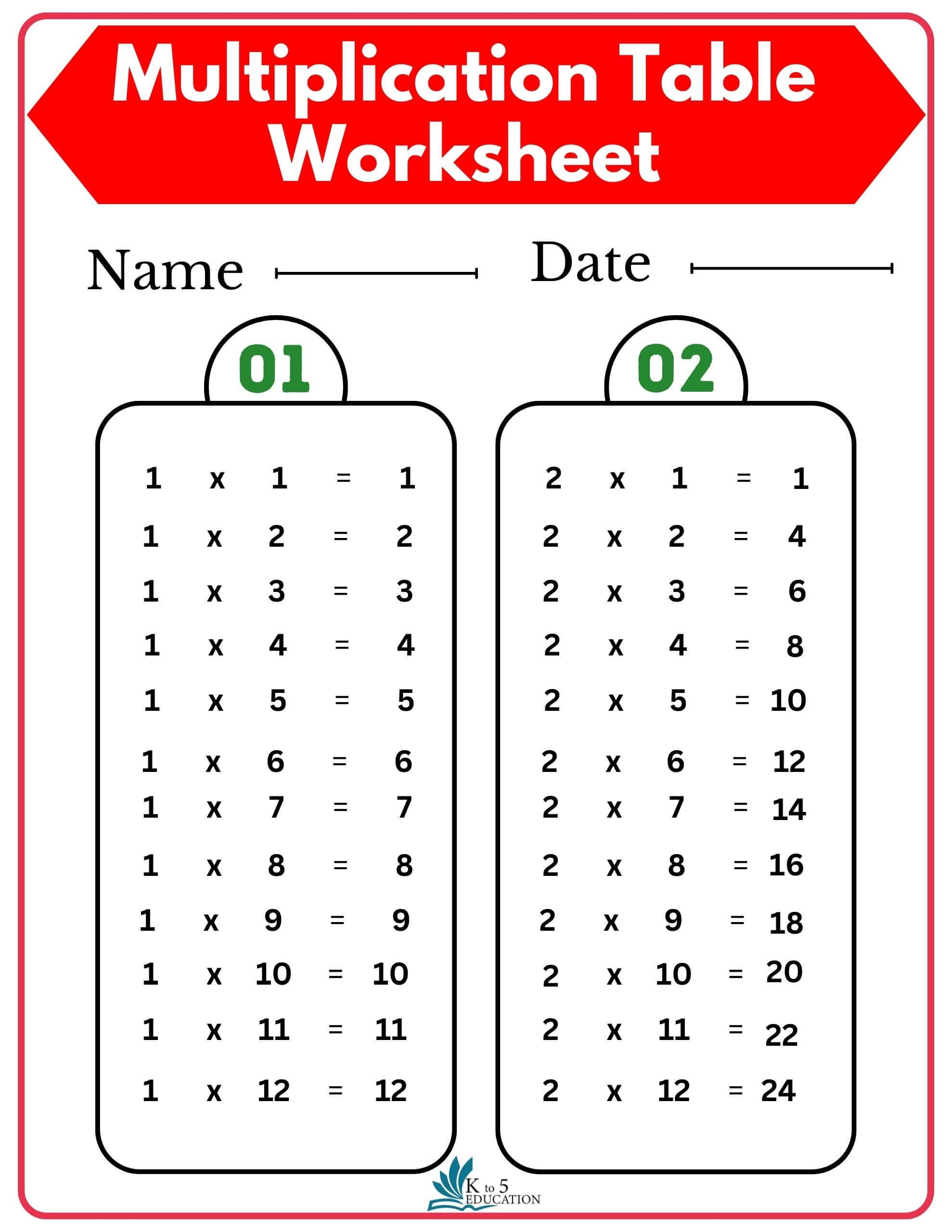 30 Multiplication Worksheets Grade 1 Free