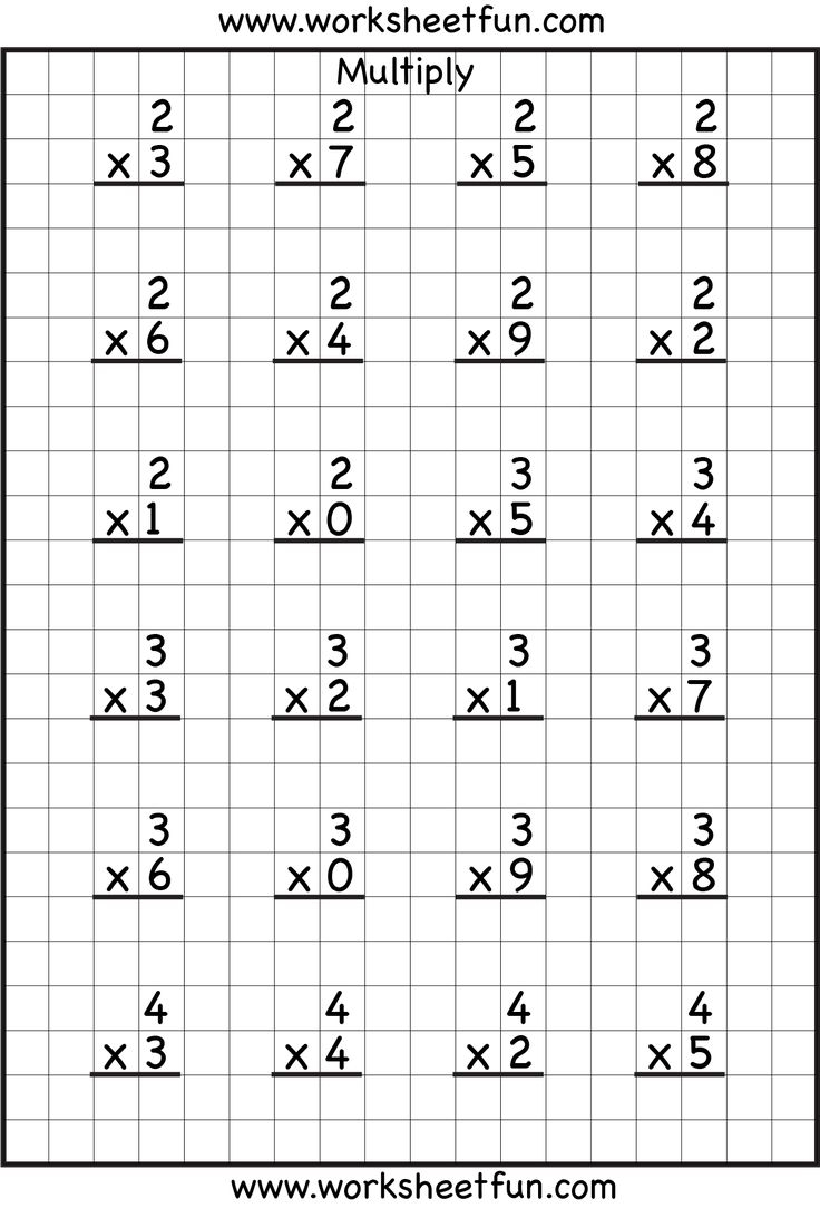 30 One Digit Multiplication Worksheets Free