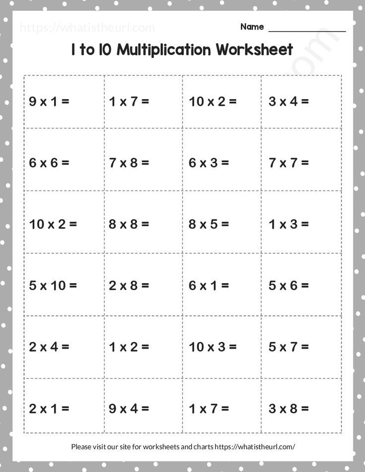 30 Single Digit Multiplication Worksheets Free