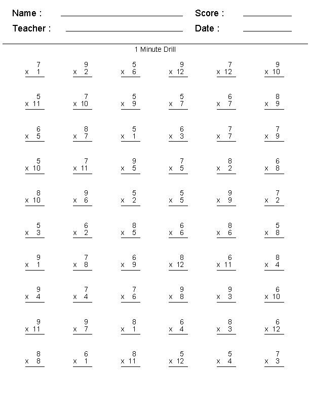 30 Third Grade Multiplication Worksheets Free