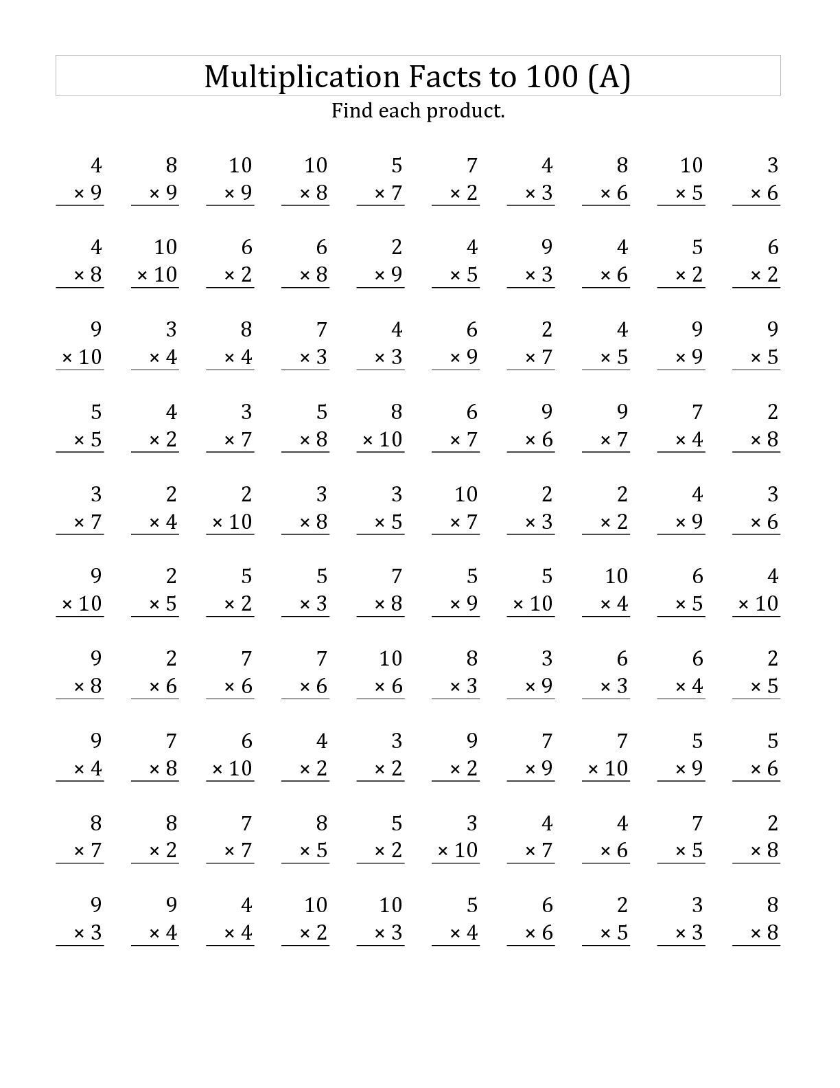 30 Third Grade Multiplication Worksheets Free