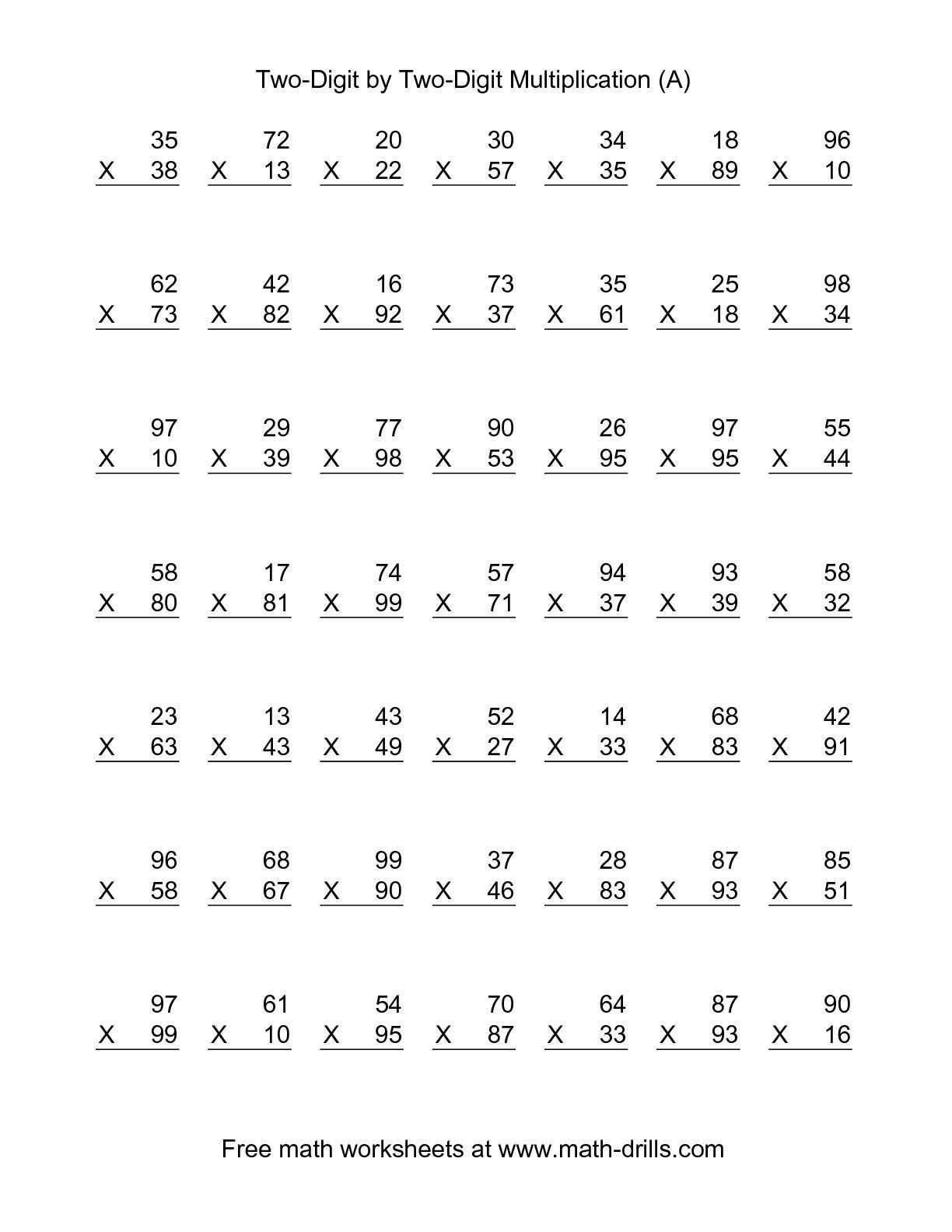 30 Two Digit Multiplication Worksheets Free