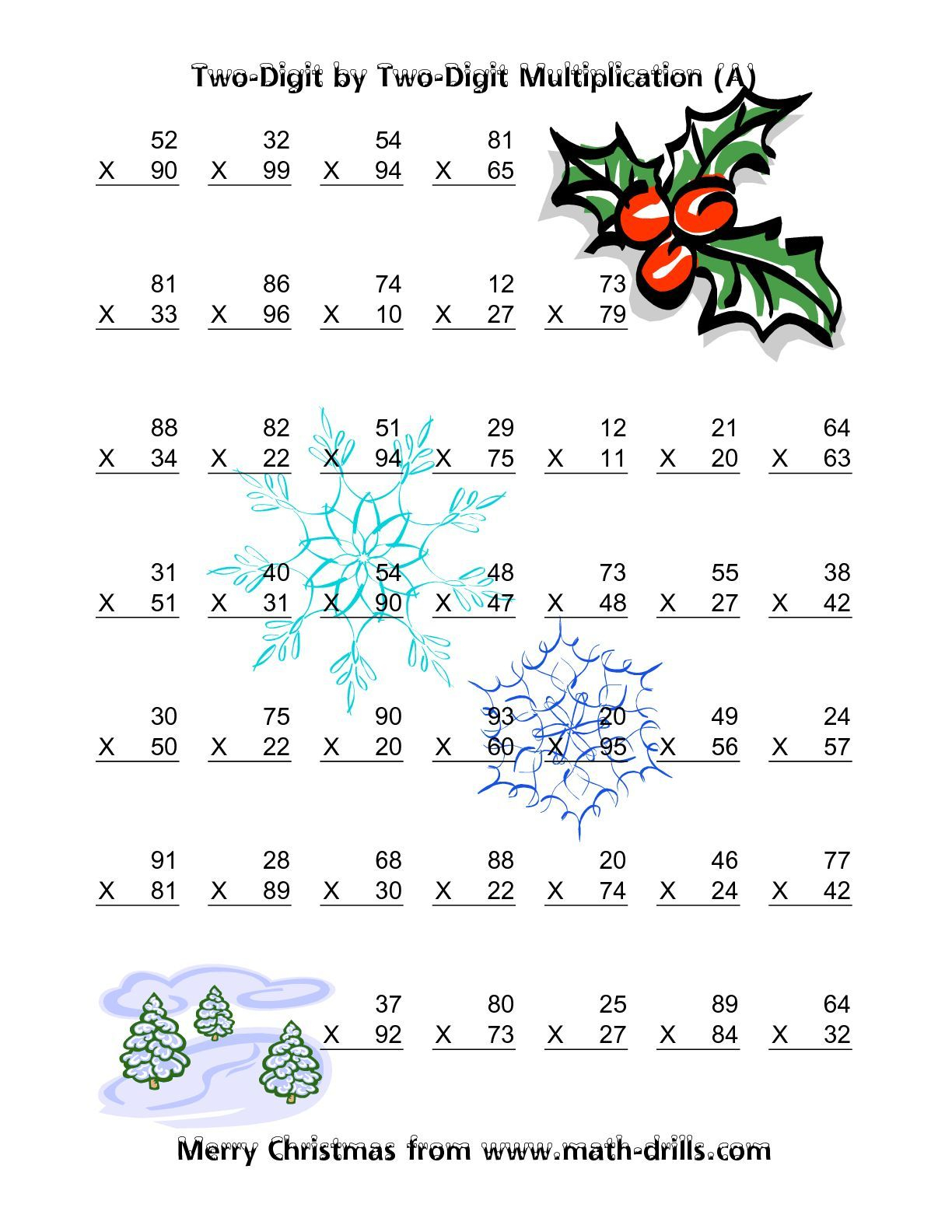 30 Vertical Multiplication Grade 2